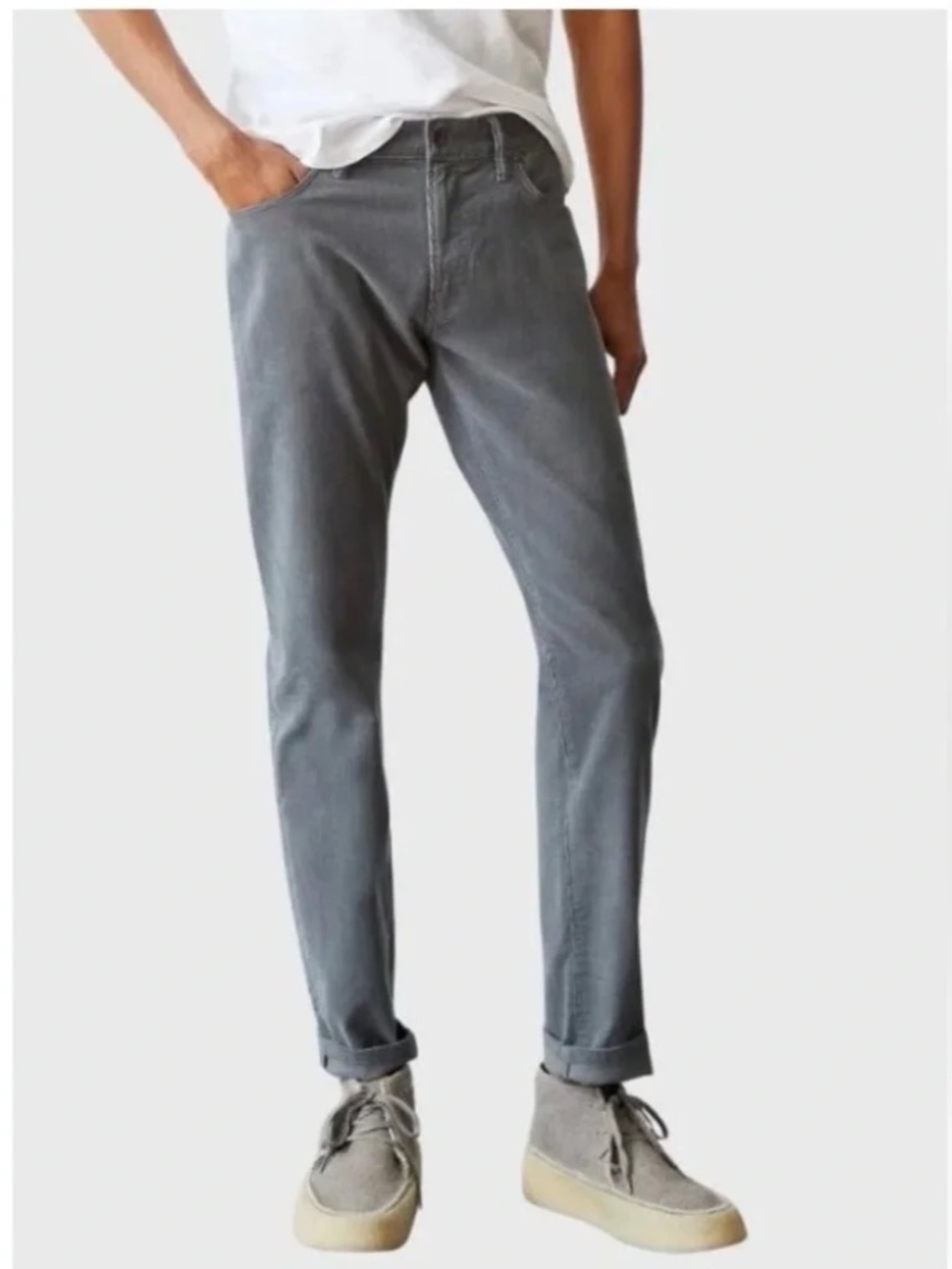 TODD SNYDER Slim Fit Garment Dyed Corduroy Pants in Slate Gray EUC/ sz 34 X 30